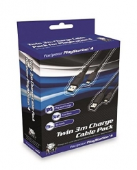 IMP 3 Metre Charging Cable Twin Pack PS4