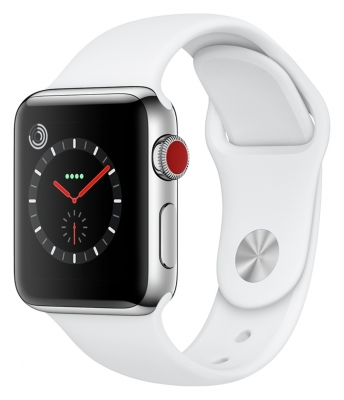 Apple Watch Series 3 Cellular 42mm - SS Case - White Band