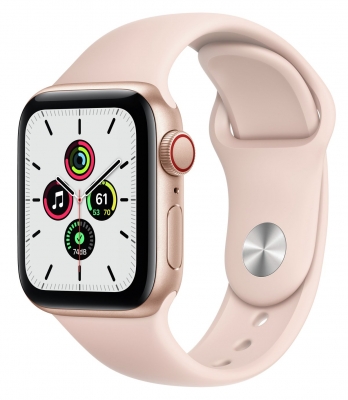 Apple Watch SE GPS Gold 40mm Aluminium Case with Pink Sport Band - Regular