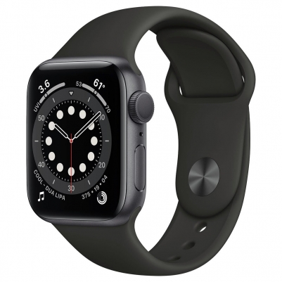 Apple Watch Series 6 GPS Space Grey Aluminium Case with Black Sport Band