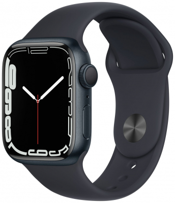 Apple Watch Series 7 GPS 41mm Midnight Aluminium Case with Midnight Sport Band - Regular